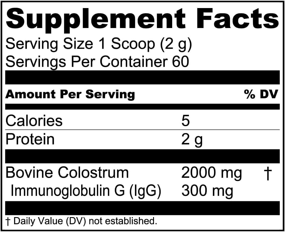 Live Conscious Colostrum with lactoferrin label highlights iron absorption support.
