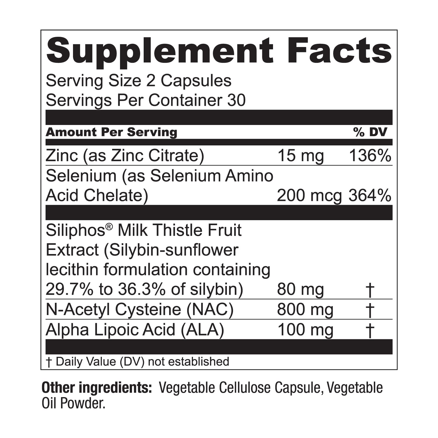 Live Conscious LiverWell label closeup featuring Siliphos milk thistle and antioxidants.