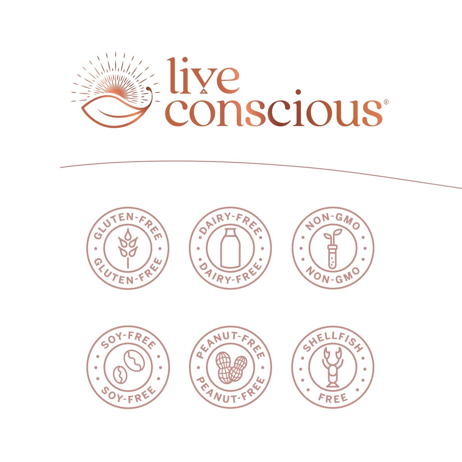 Live Conscious OmegaWell USA-made badge emphasizing quality and safety standards