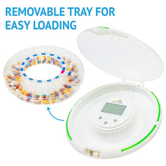 Live Fine alarm system with sound and light cues for timely doses.