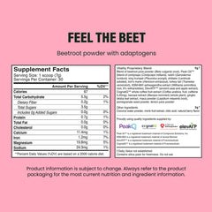 LIVE IT UP Feel The Beet glass with bright red beet mixture and vitality appeal.