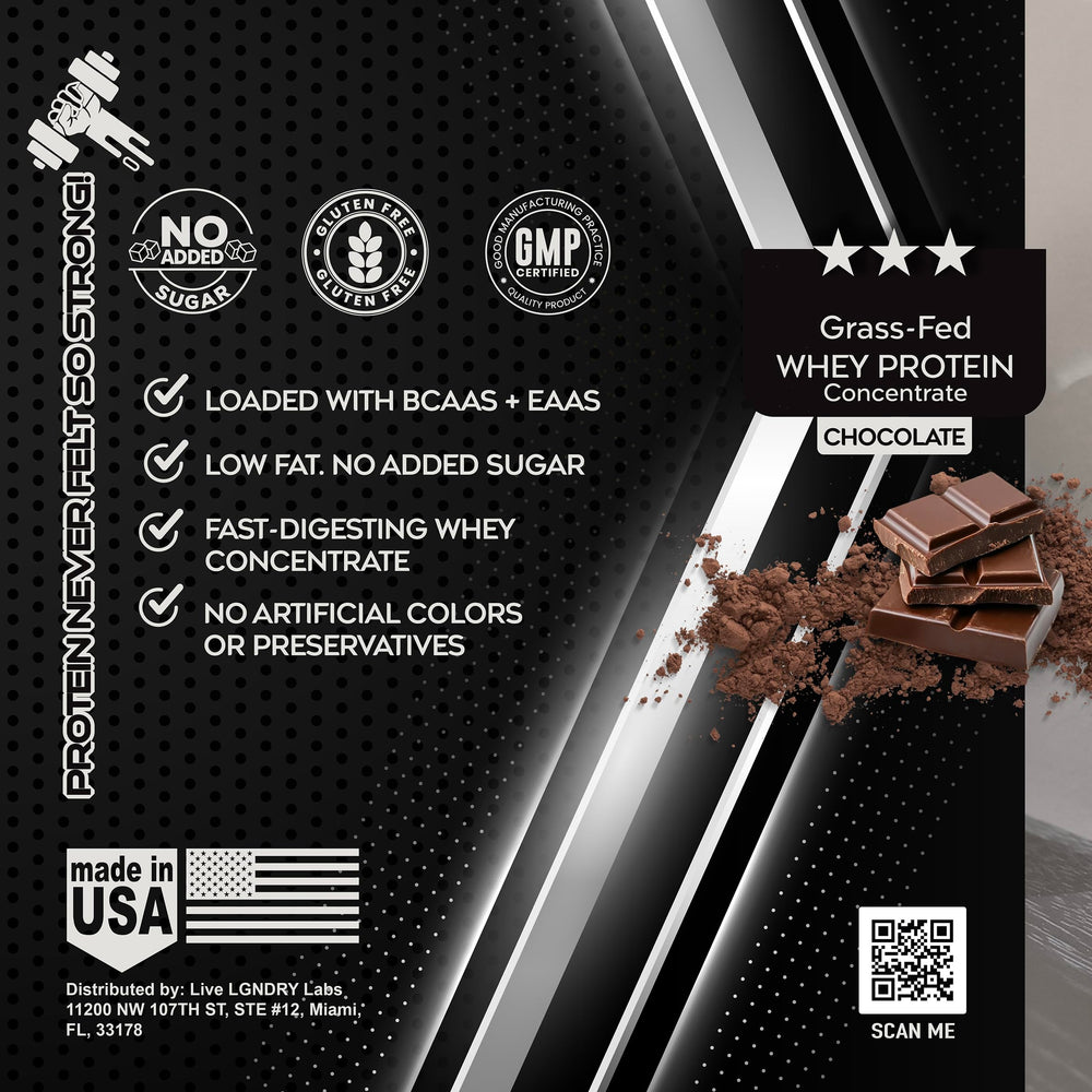 LIVE LGNDRY LABS shaker with chocolate whey demonstrates smooth mixing.