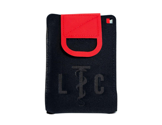 Live The Creed EDC pocket trauma kit front view in black for easy daily carry