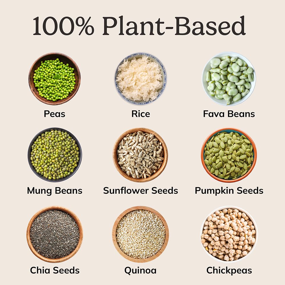 Nutrition facts emphasize the seven-plant protein blend in NutriMatch.