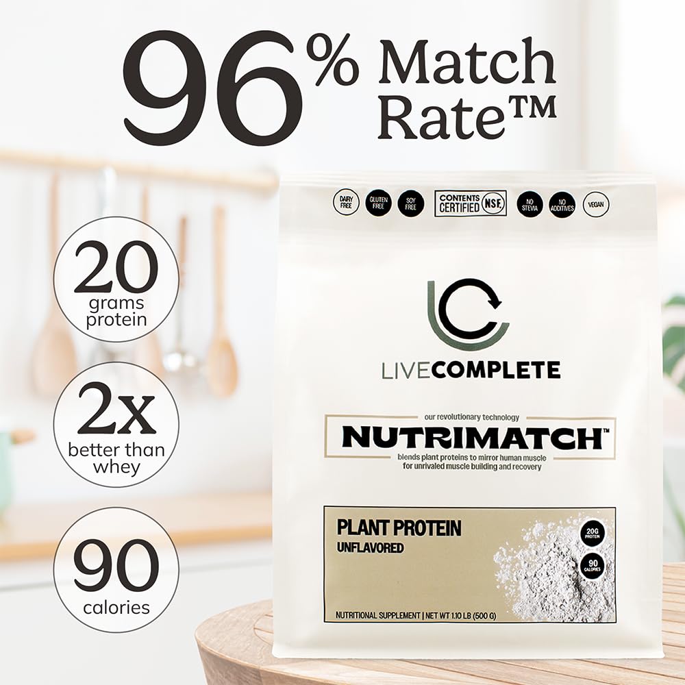 NutriMatch nutrition facts and serving size displayed for meal planning.