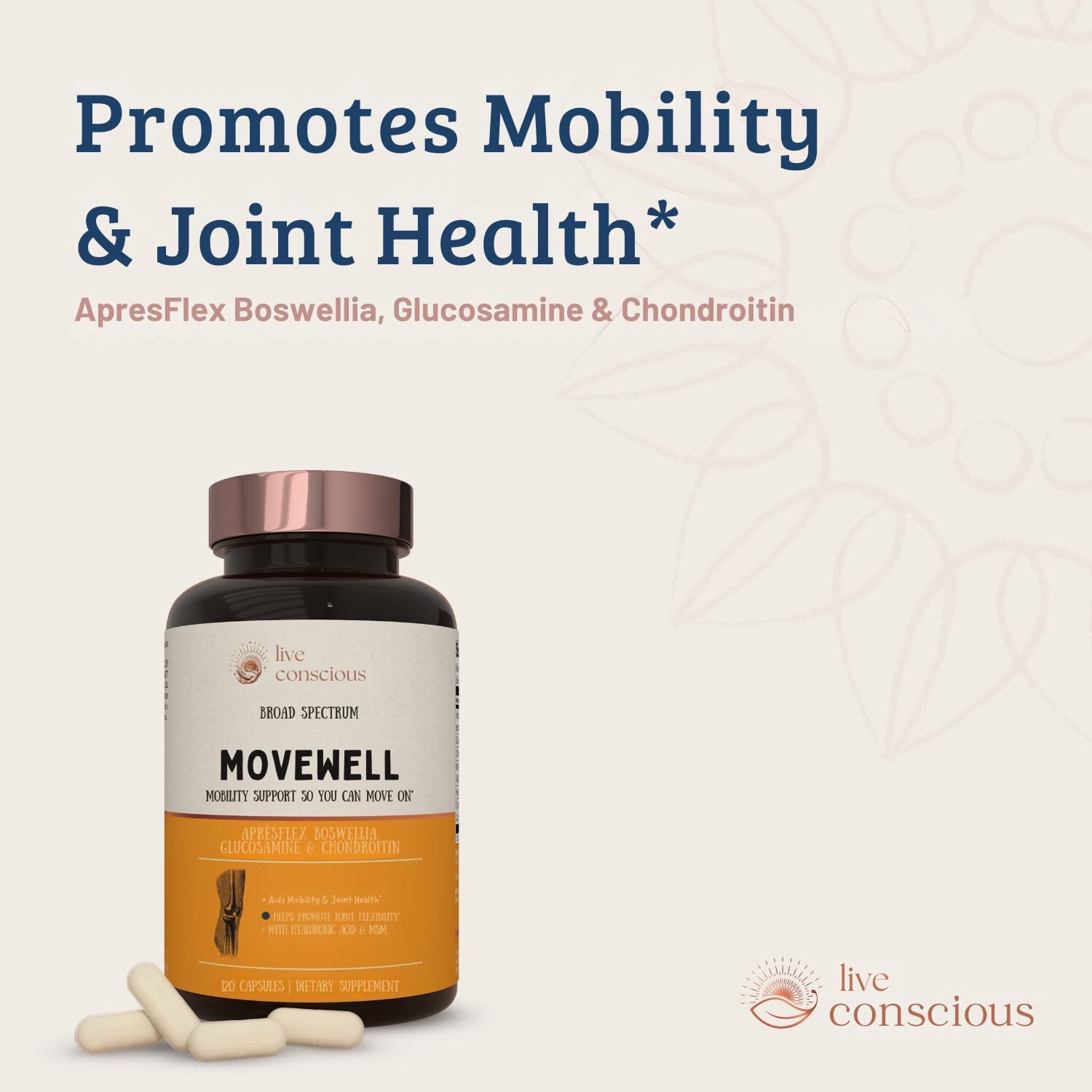 MoveWell by Live Conscious bottle with scoop for convenient daily portions.