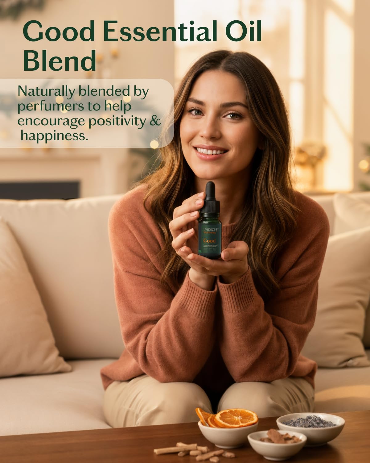 LIVEDROPS 24/7 diffuser in a room for a fresh, focused atmosphere