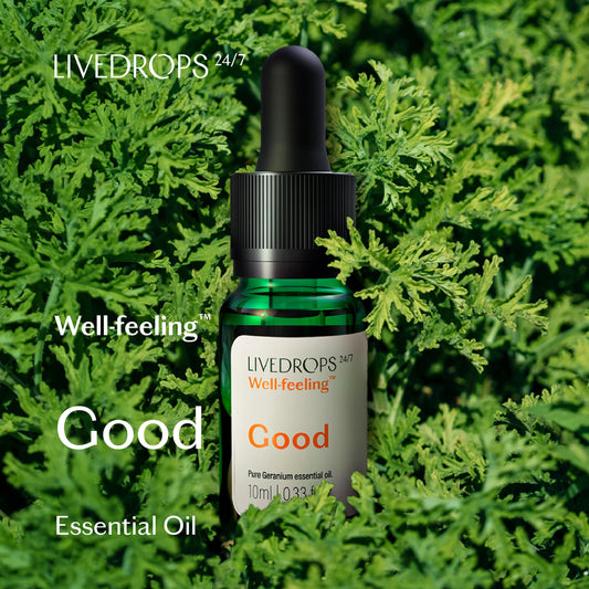 Livedrops 24/7 Good Geranium Oil pour for diffuser or skin use