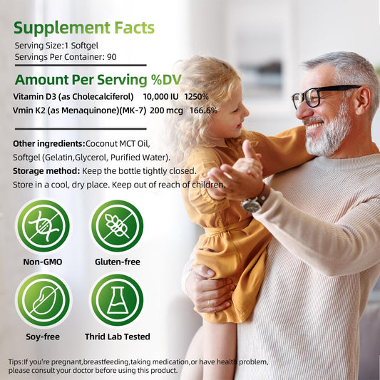 LIVEGIS D3 K2 softgels with coconut oil for enhanced absorption.