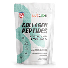 LIVEGOOD Collagen Peptides bottle for daily joint and skin support.