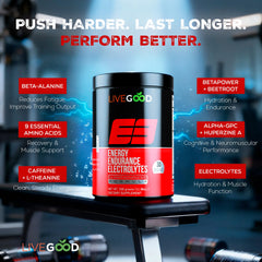 LIVEGOOD E3 mixing in water for quick, smooth hydration
