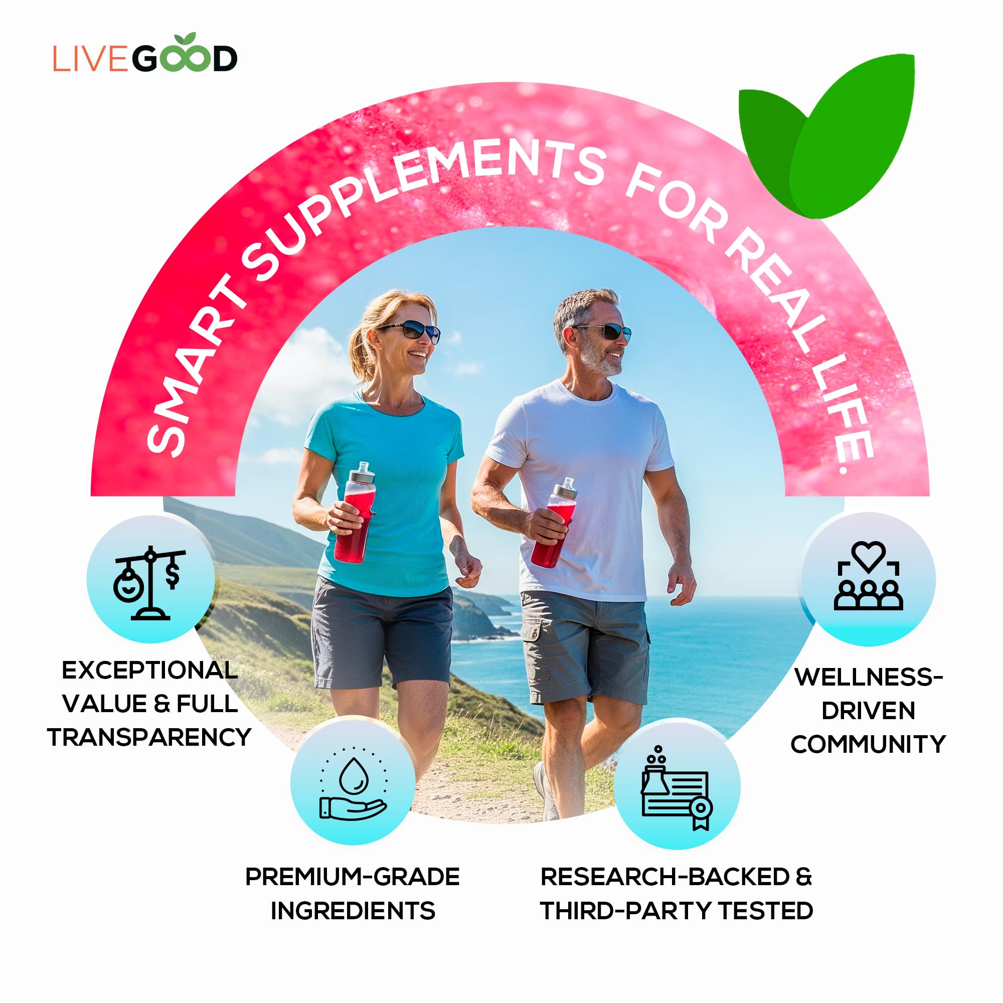 LIVEGOOD E3 packaging highlighting value and transparency