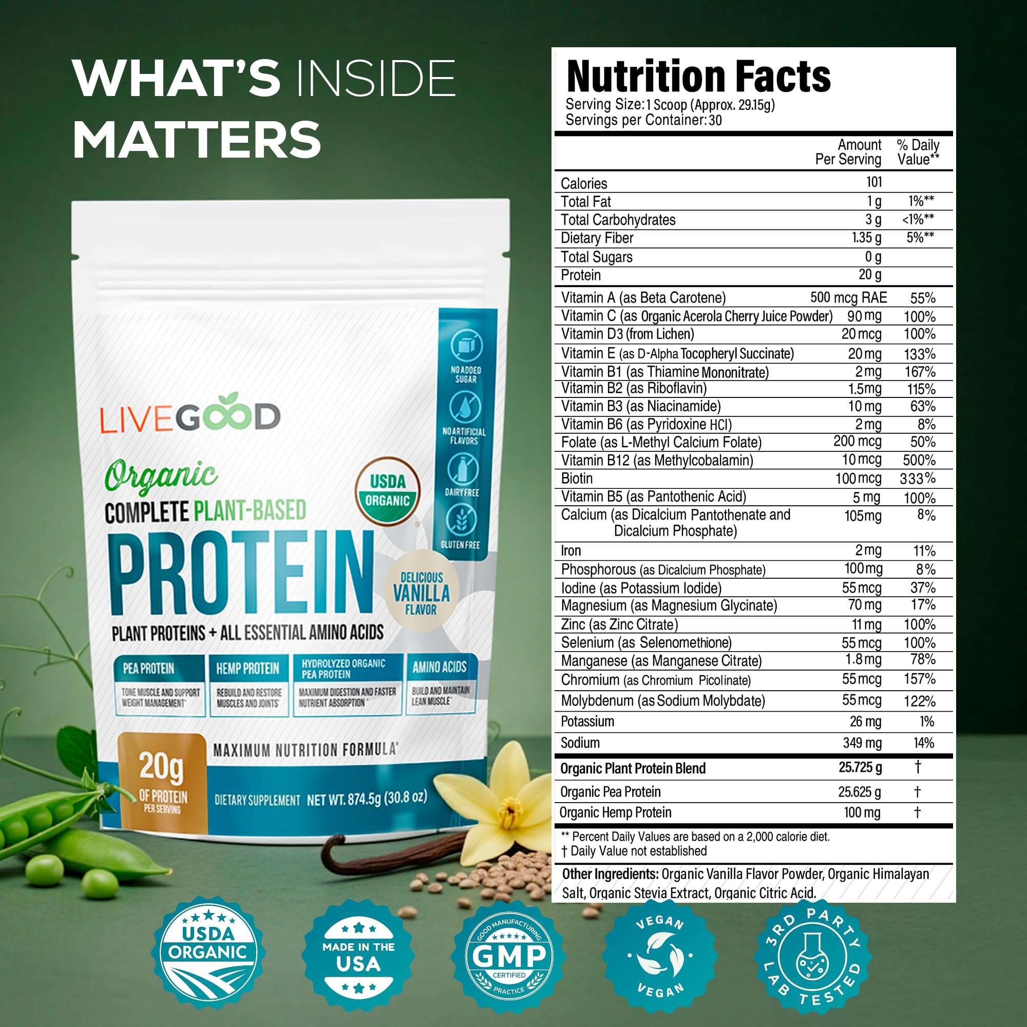 LIVEGOOD vanilla protein shake prepared quickly for a post-workout snack.