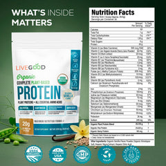 LIVEGOOD vanilla protein shake prepared quickly for a post-workout snack.