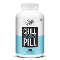 Lively Vitamin Co Chill Pill bottle pouring capsules for calm mood support.