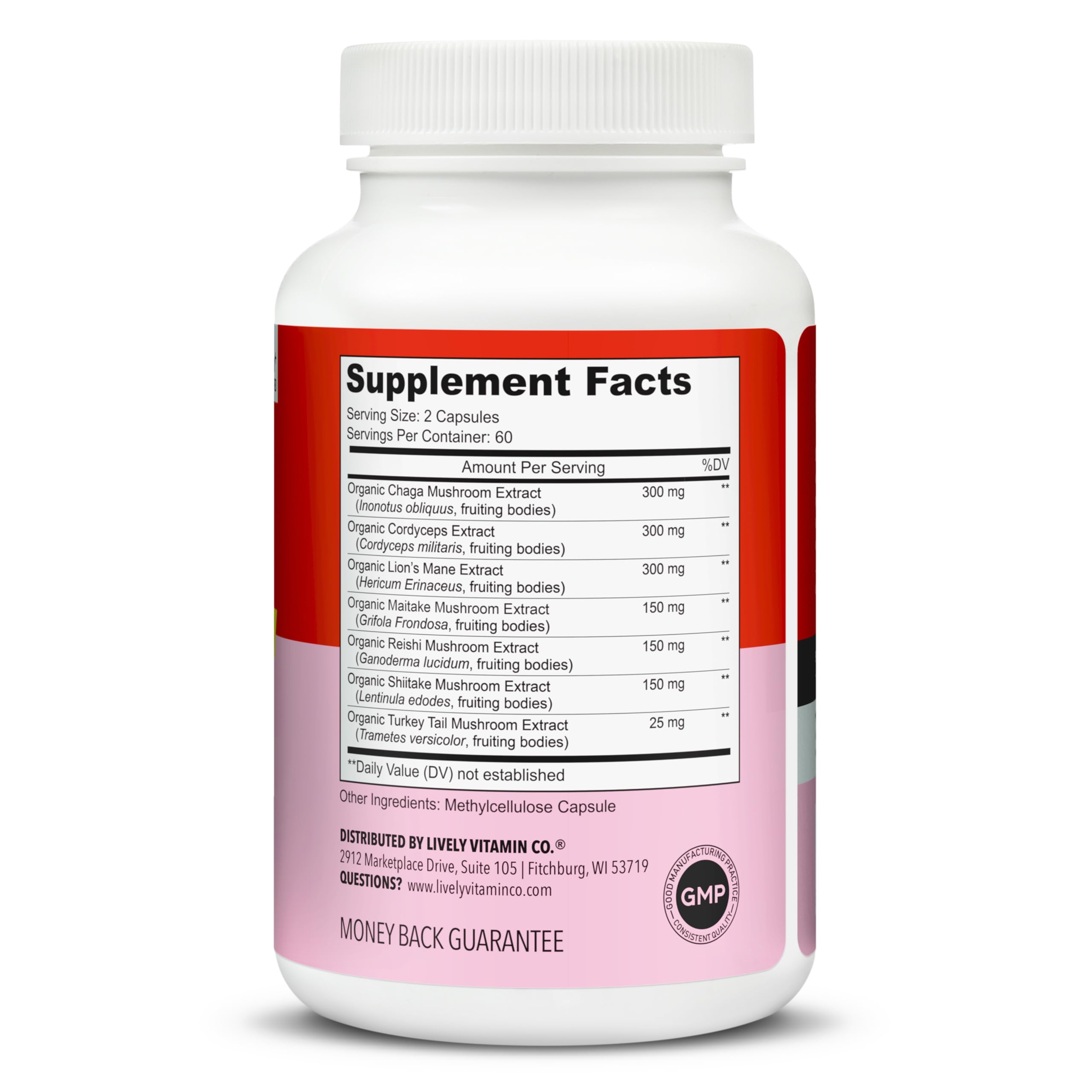 LIVELY VITAMIN CO cordyceps energy blend closeup.