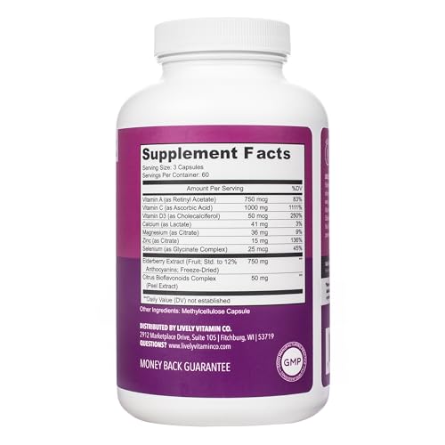 LIVELY VITAMIN CO Elderberry Boom capsules close-up for daily wellness