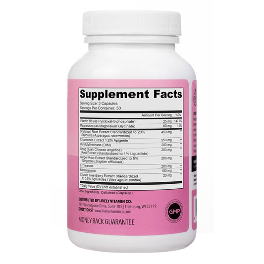 Get Even capsules close-up highlighting natural ingredients for menstrual comfort