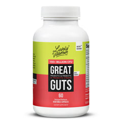 LIVELY VITAMIN CO Great Guts bottle with delayed-release capsules for targeted gut support.