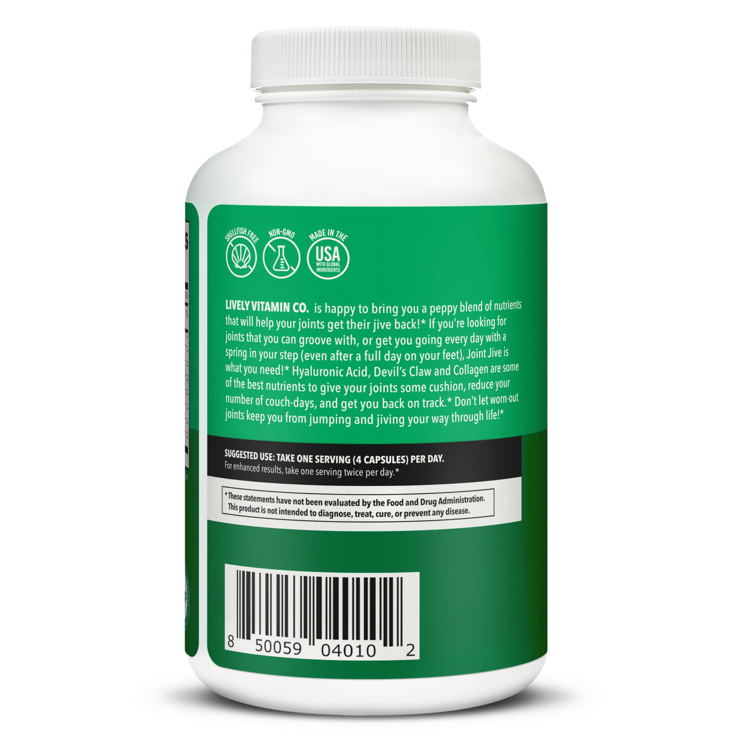 Lively Vitamin Co Joint Jive with hyaluronic acid illustrating joint lubrication.