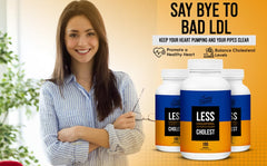 LIVELY VITAMIN CO Less Cholest vegan gluten-free dairy-free badge reinforces suitability.