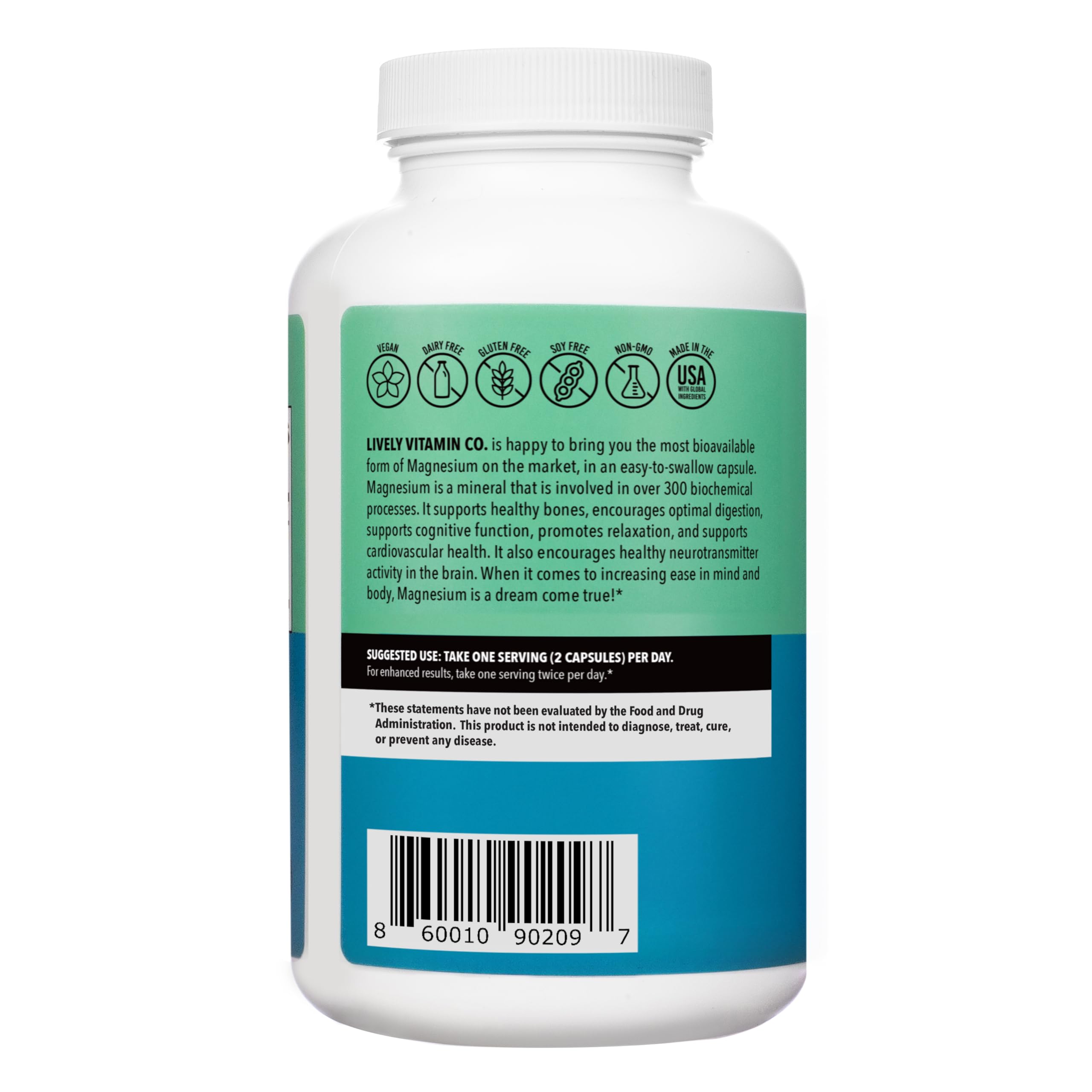 Lively Vitamin Co Magnesium Ease bottle pour for daily dosing