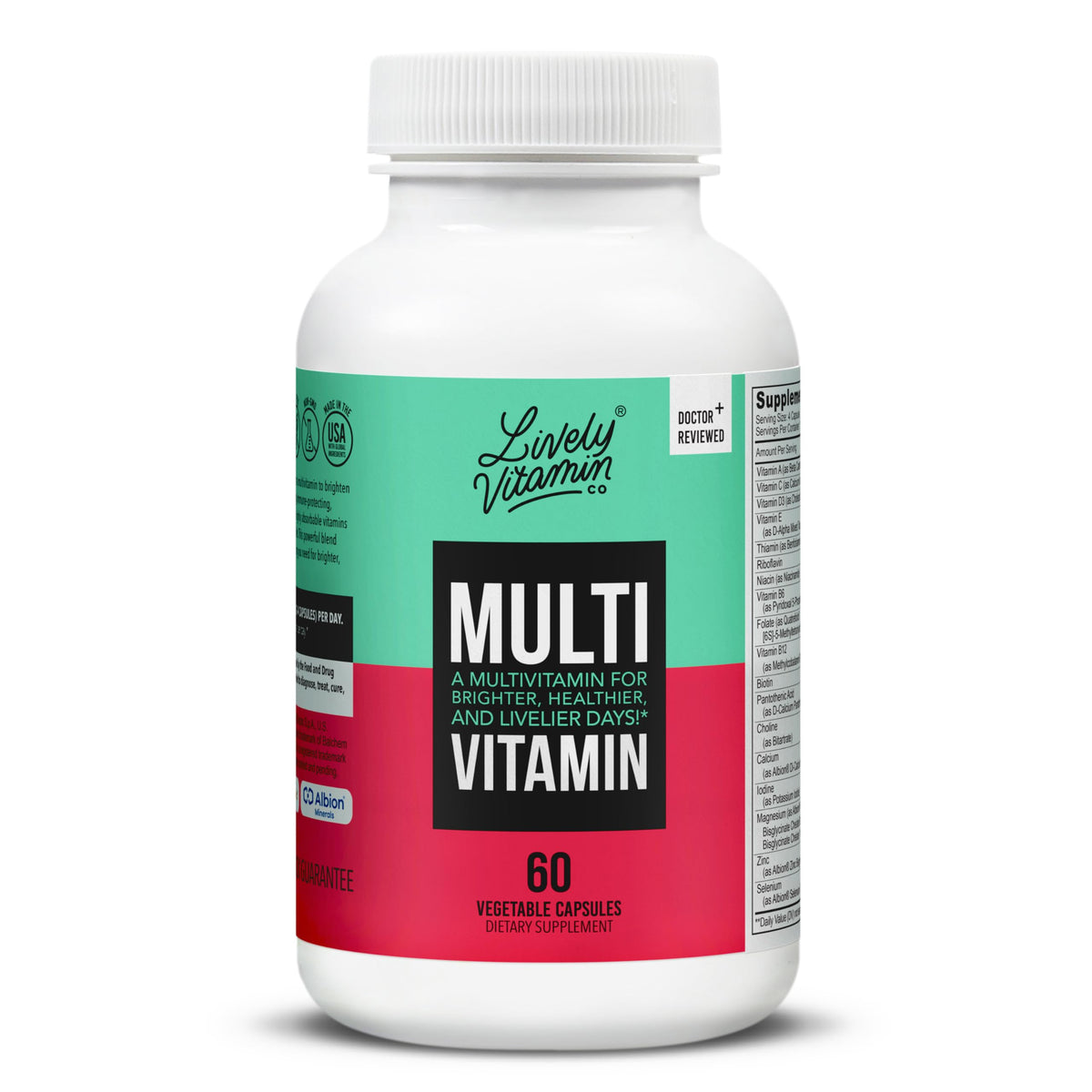 Lively Vitamin Co multivitamin bottle for daily energy support