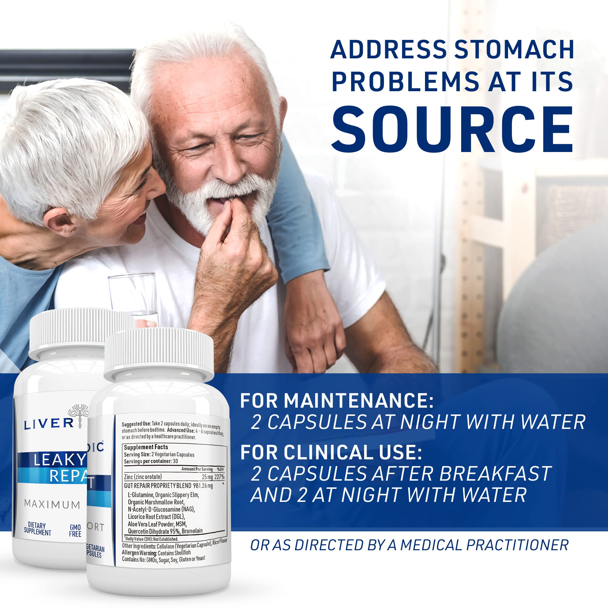 Liver Medic Leaky Gut Repair capsules ready for daily use and gut wellness.