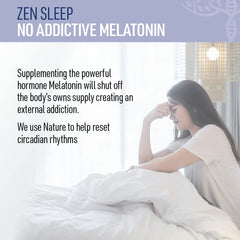 Liver Medic Zen Sleep organic herbs collection highlights herbal ingredients for relaxation.