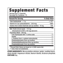 Liverite Liver Aid bottle label highlights quality information.
