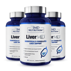 LiverMD bottle front showcases packaging for everyday liver support.