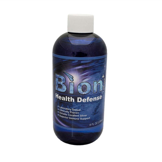 Living Foods USA Bion SS bottle with ozone-saturated silver hydrosol for daily use.