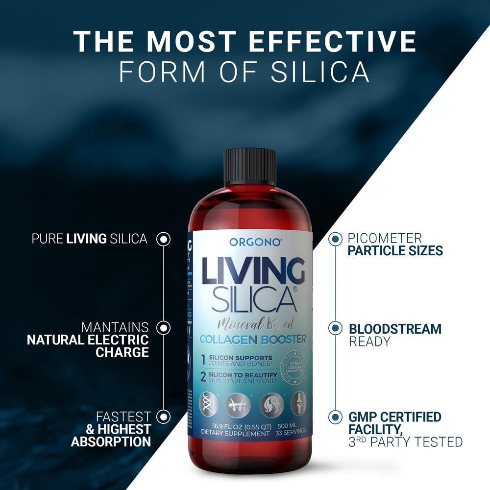 Dispensed Living Silica liquid in a glass ready to mix into beverages.