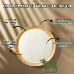 LIVINGANIC collagen peptides powder fine texture dissolving in liquid
