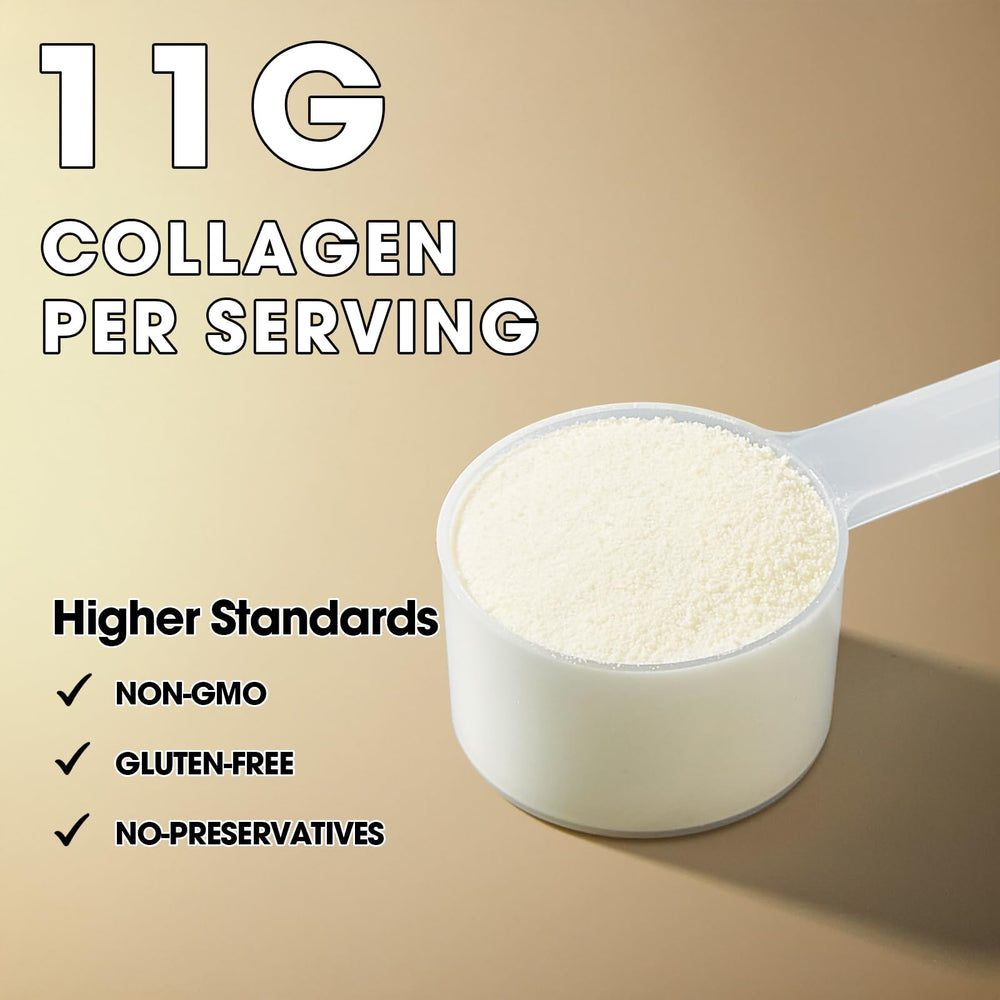 LIVINGANIC collagen peptides powder nutrition label highlighting USA-sourced ingredients