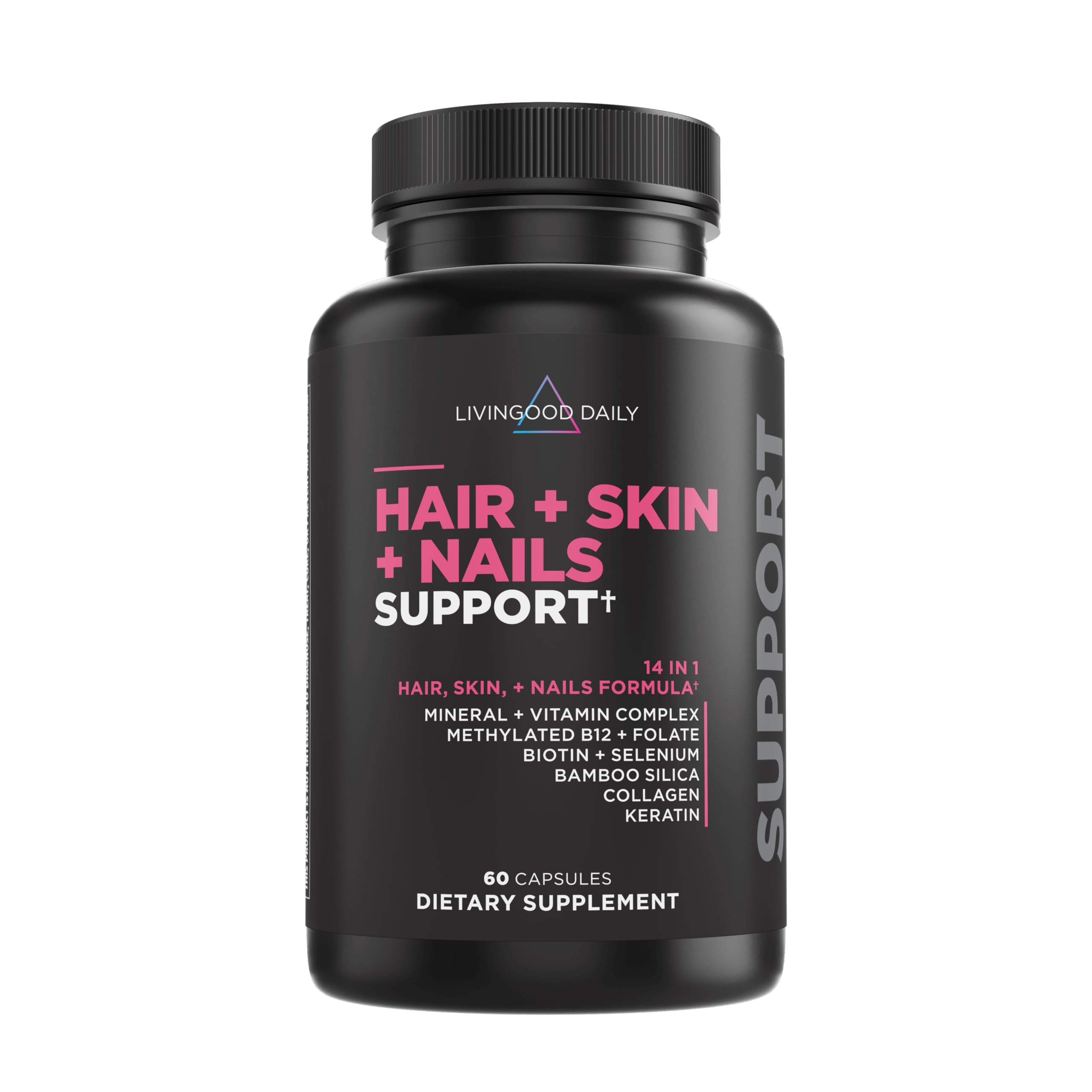 Livingood Daily 14-in-1 formula bottle supports overall beauty from within.