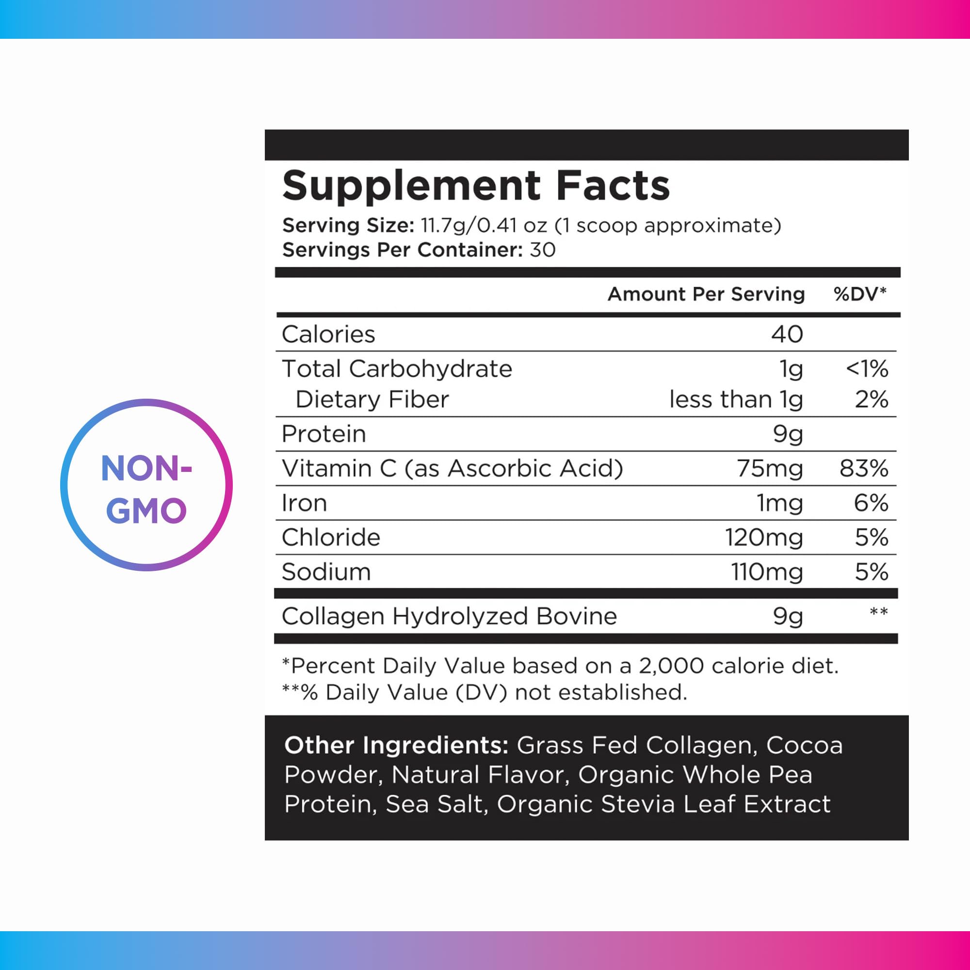 Livingood Daily ingredients panel highlights grass-fed collagen and pea protein