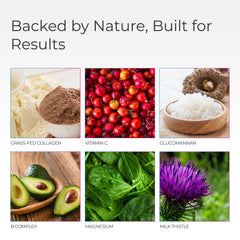 Livingood Daily Collagen + Multi smoothie glass shows seamless blend.