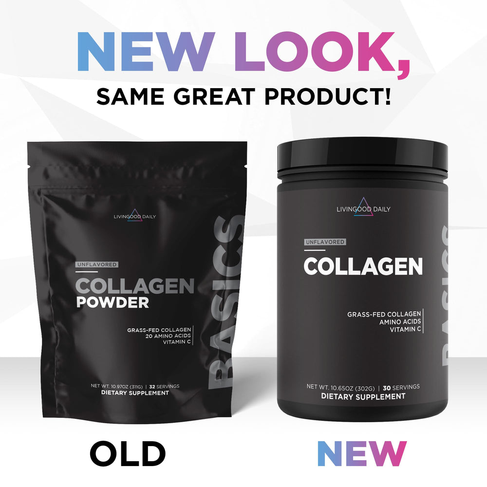 Livingood Daily Collagen Powder packaging reflects gluten-free and clean-label credentials