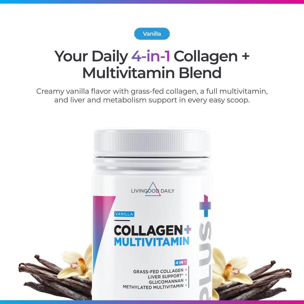 Livingood Daily collagen vanilla scoop stirred into coffee.