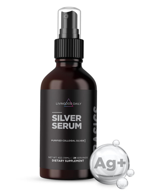 Livingood Daily colloidal silver spray bottle for easy daily wellness on the go