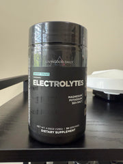 Livingood Daily Electrolytes Powder Berry Frost bottle-front for daily hydration support.