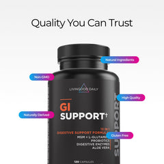 Illustration of Livingood Daily Gut Cleanse enzyme and probiotic blend for daily balance.