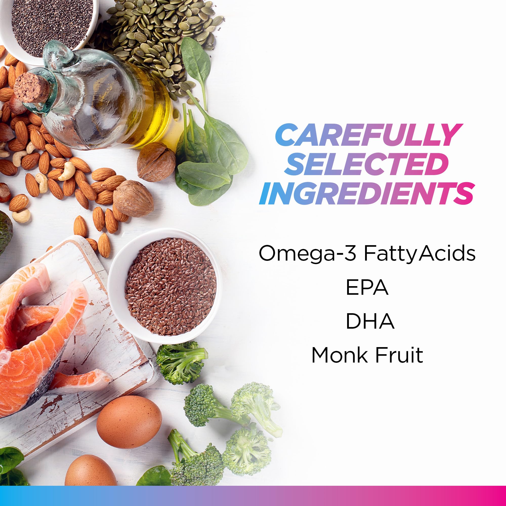 Livingood Daily Liquid Omega-3 orange-flavor liquid with monk fruit, no fishy aftertaste.