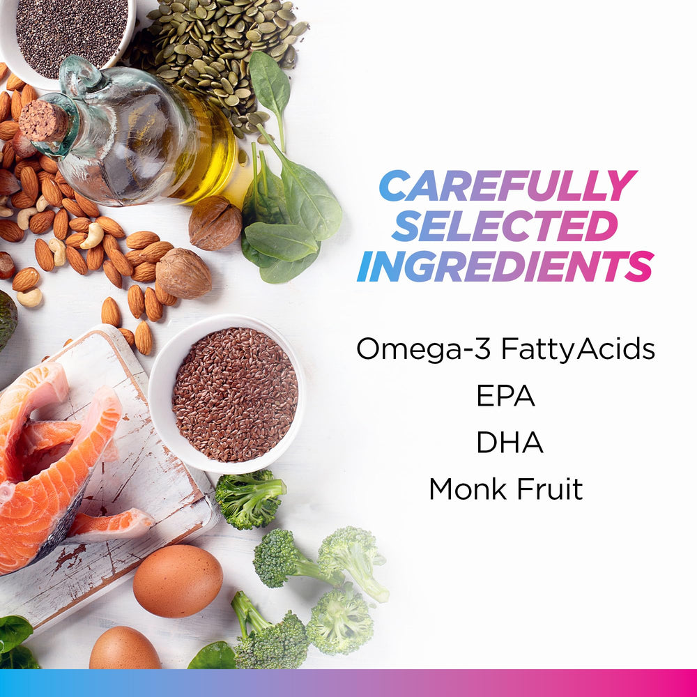 Livingood Daily Liquid Omega-3 orange-flavor liquid with monk fruit, no fishy aftertaste.