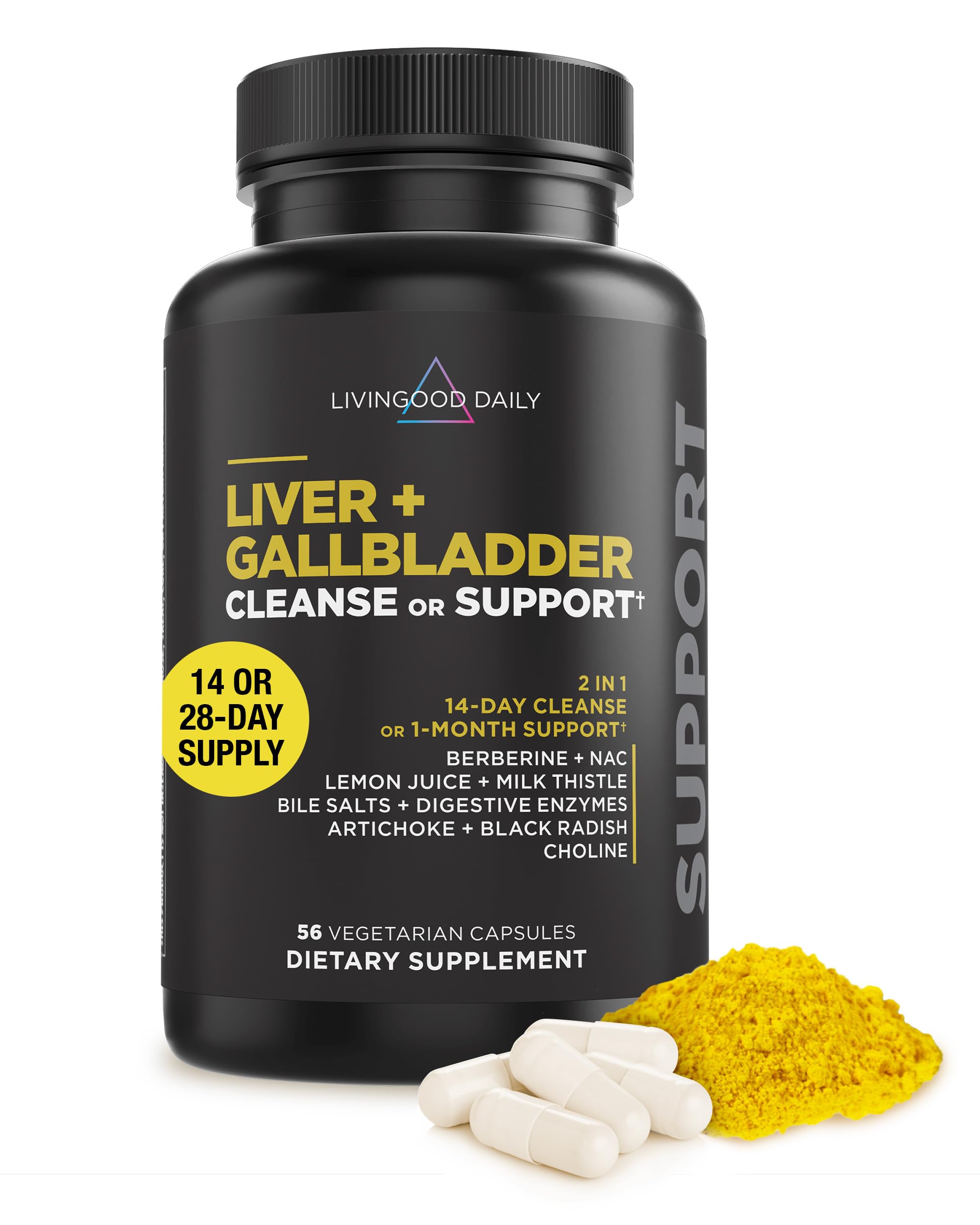 Livingood Daily Liver Cleanse bottle front view supports daily wellness.