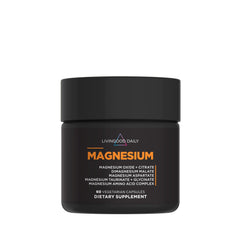 Livingood Daily magnesium bottle front view for daily wellness and heart support.