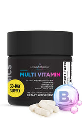 Livingood Daily methylated multivitamin bottle front showing 25-in-1 formula