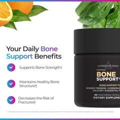 Livingood Daily vegetarian capsules designed for vegan-friendly bone support