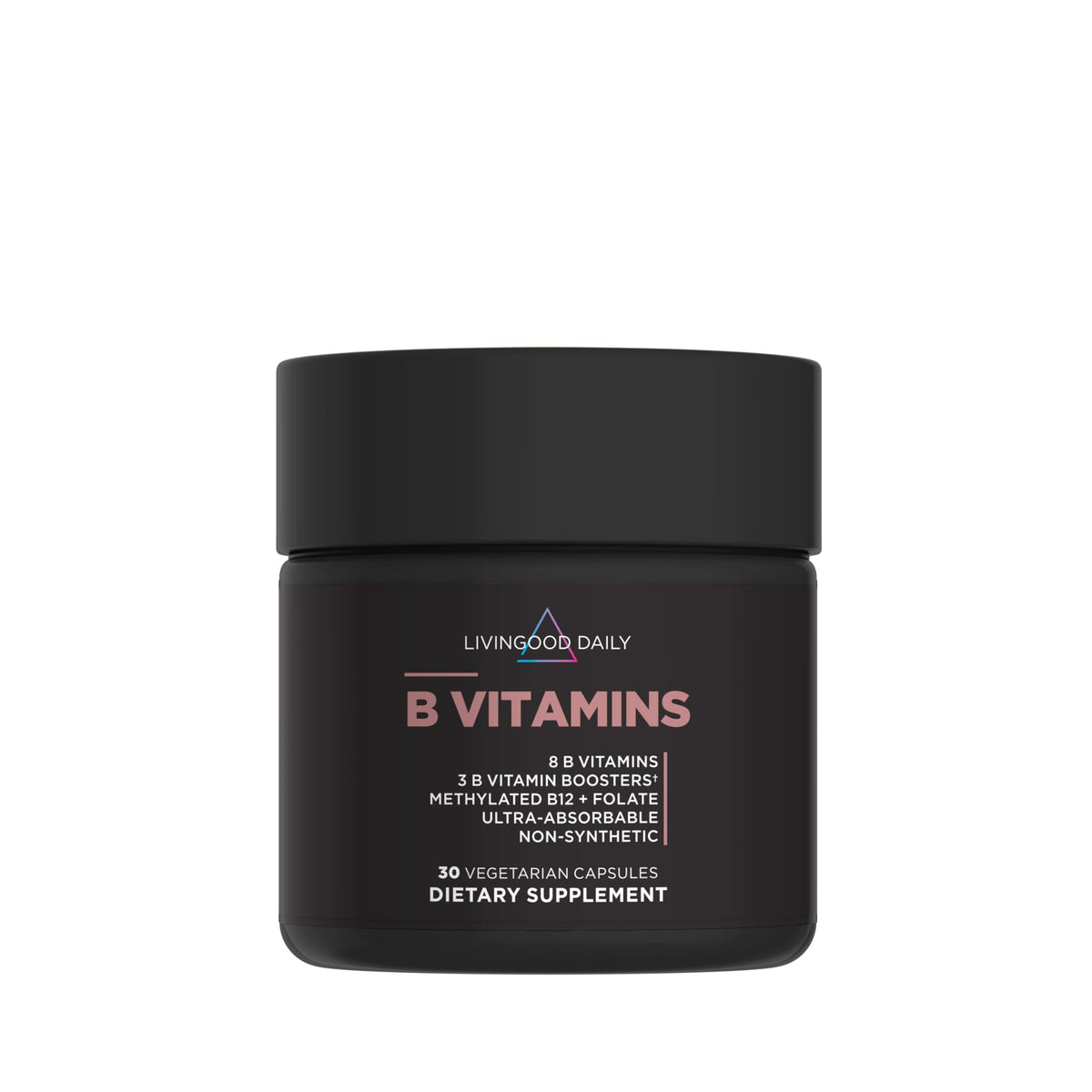 Livingood Daily Vitamin B Complex bottle for daily use and balanced energy support.